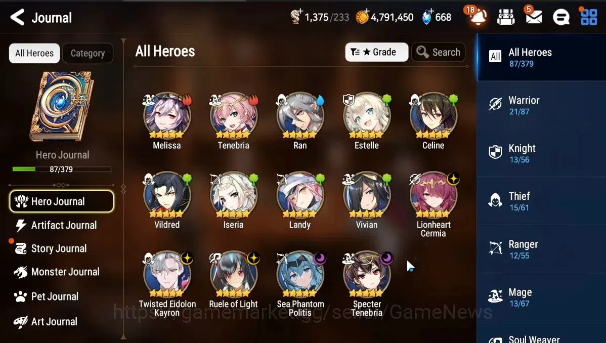 Epic Seven Accounts Starter GLOBAL|UnVerif|New Era|5 ML(RoLight,SP Phantom,LCermia,TE 5