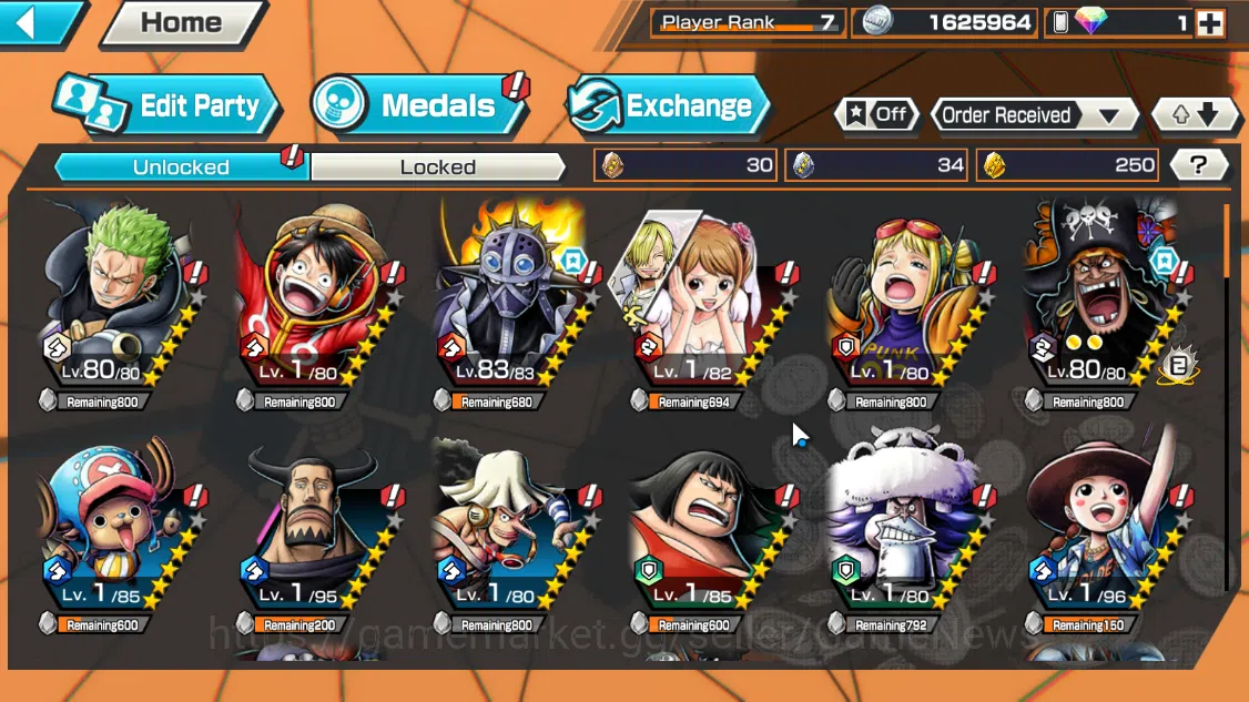 One Piece Bounty Rush Accounts Global|5EX|Bp Kuzan,AMS[Borsalino],Gp Edward Newga image 4