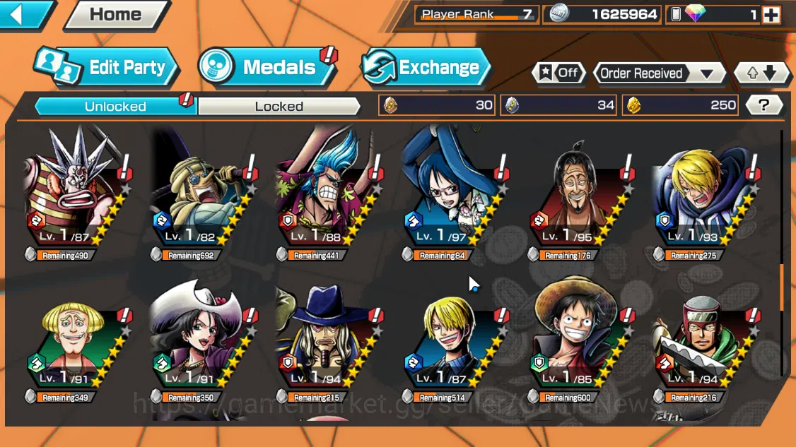 One Piece Bounty Rush Accounts Global|5EX|Bp Kuzan,AMS[Borsalino],Gp Edward Newga image 7