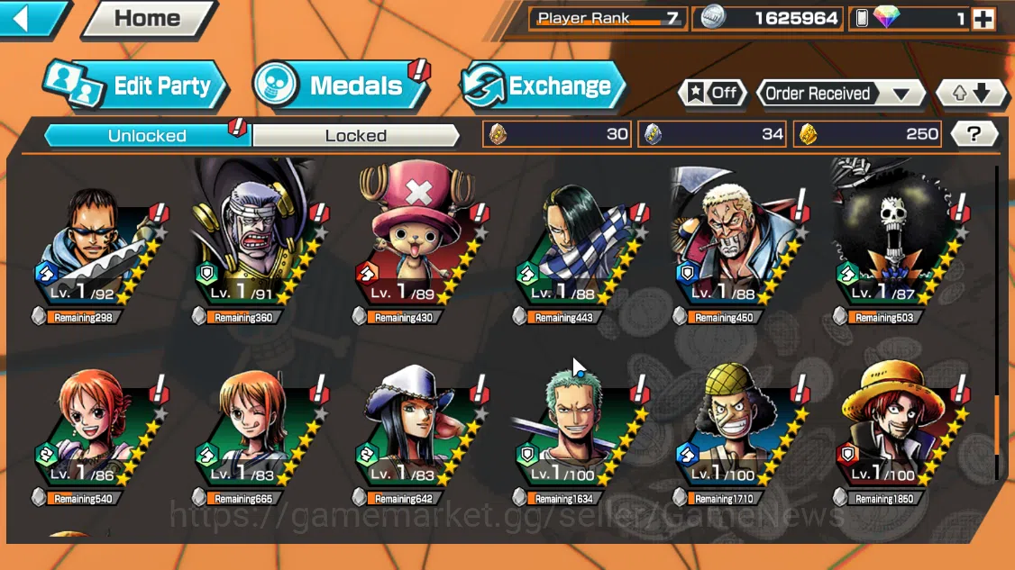 One Piece Bounty Rush Accounts Global|5EX|Bp Kuzan,AMS[Borsalino],Gp Edward Newga image 8