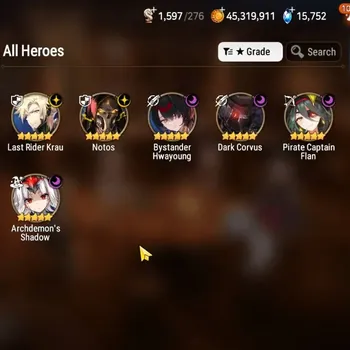 Epic Seven Accounts High-End GLOBAL UnVerif|New Era|6 ML(NOTOS,BysHwayung,ArchDemon Shadow)+Uncharted