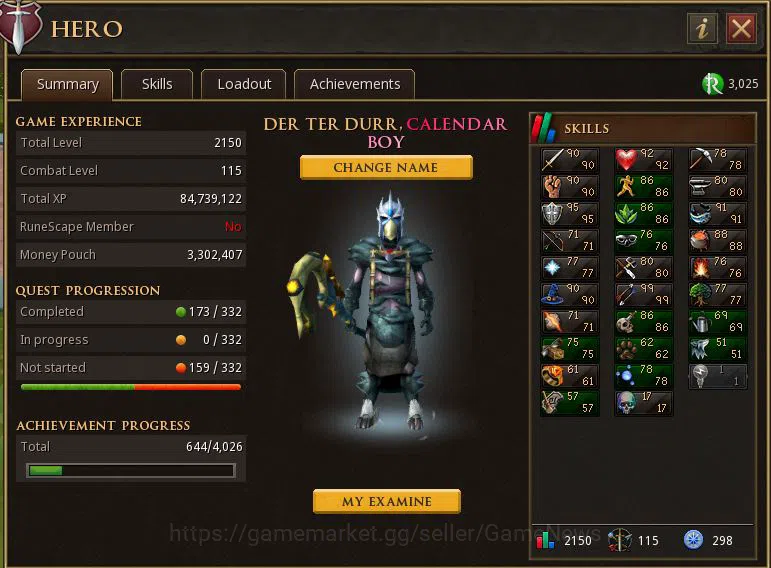 RuneScape 3 Accounts 2150 Total Level|298 Quest Points|19,8M Wealth Val image 11