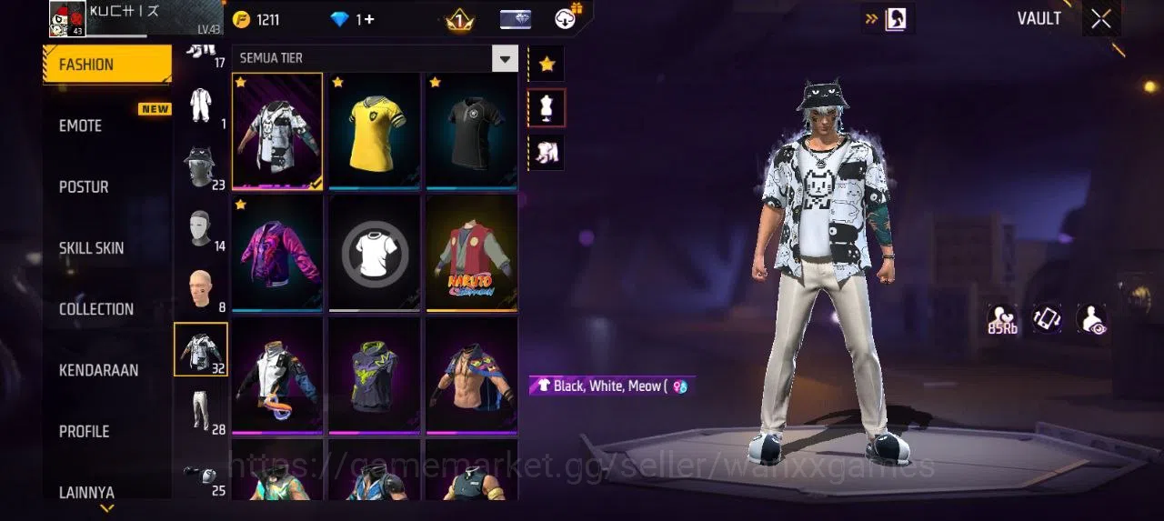 Free Fire Accounts Singapore | AKUN LVL  43 SG WINTERLANDS 2020 VAULT 32 EMOTE 5 KATANA LOBY 2 FIST 1 TAS 19 WEAPON 48 | W144 2