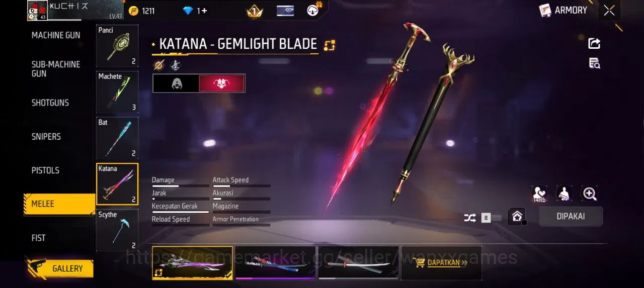 Free Fire Accounts Singapore | AKUN LVL  43 SG WINTERLANDS 2020 VAULT 32 EMOTE 5 KATANA LOBY 2 FIST 1 TAS 19 WEAPON 48 | W144 5