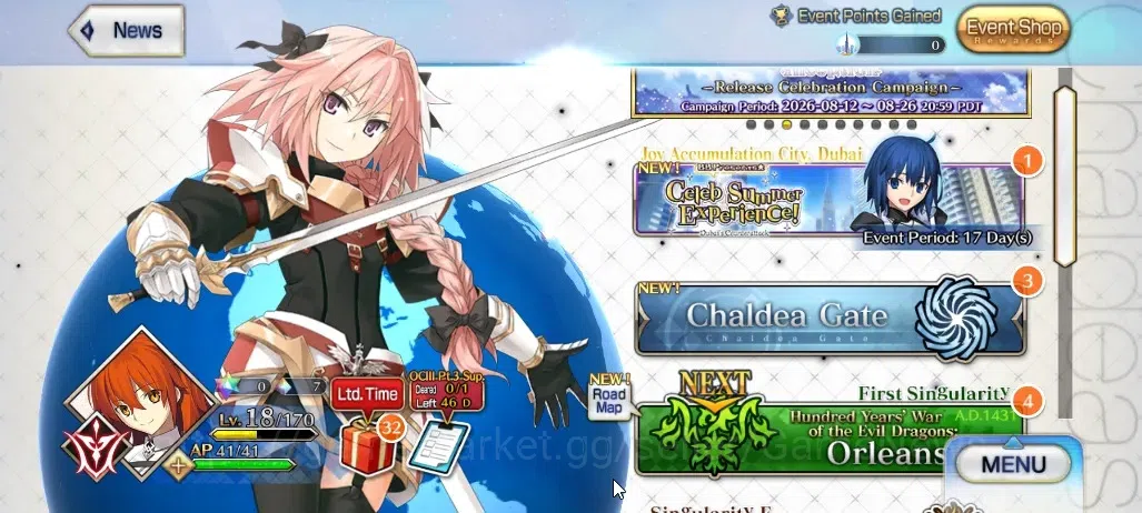Fate-Grand Order Accounts NA Starter Orleans Lvl 18|4 SSR|( Koyan Dark, Arcueid, Kingproeta, Odysseus )|Free SSR 1