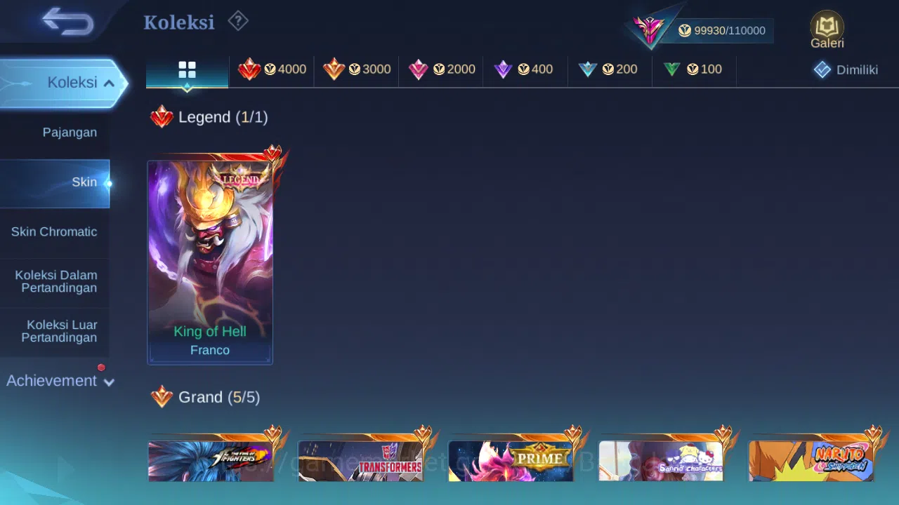 Mobile Legends: Bang Bang Accounts Hero 131 Skin 372 | Legend Franco | Prime Claude | image 10