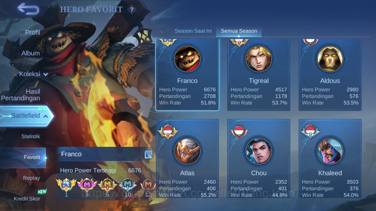 Mobile Legends: Bang Bang Accounts Hero 131 Skin 372 | Legend Franco | Prime Claude | image 8