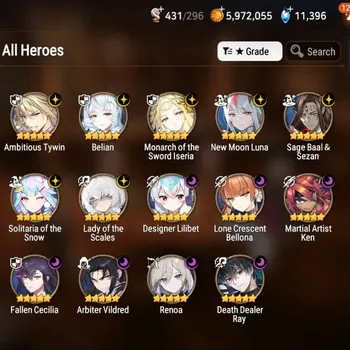 Epic Seven Accounts High-End Global UnVerif|Mor 45|14 ML(Lotscales,Monarch Iseria,NM Luna,Etc)+Full