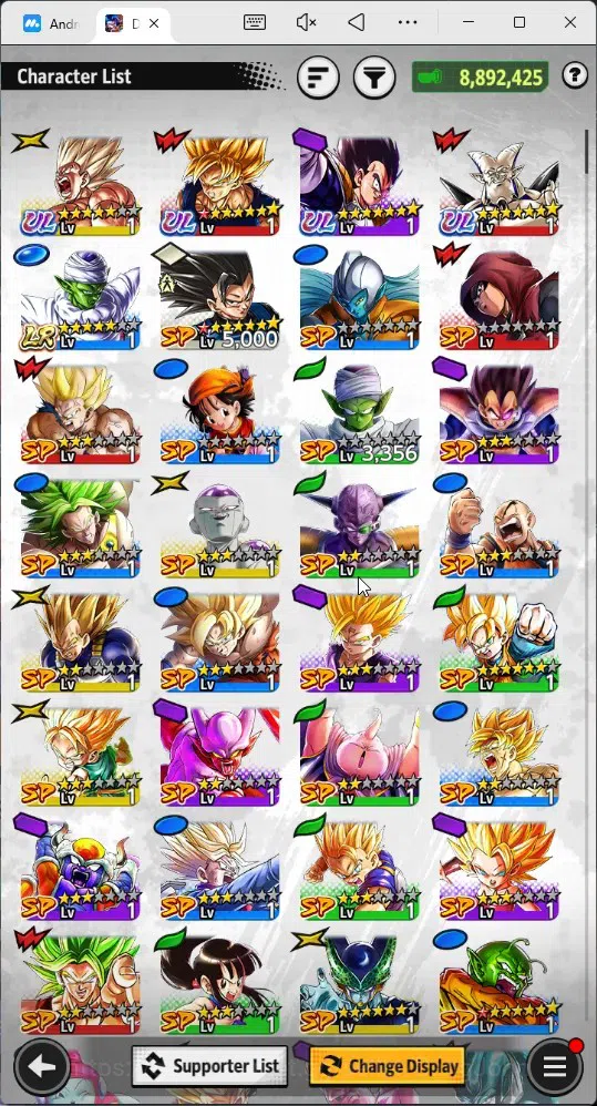 Dragon Ball Legends Accounts High-End Android | Lvl 139|8.8M Total Power|553 CC|1 LR|4 UL|LR FWK Piccolo|UL SS Goku,Omega 13