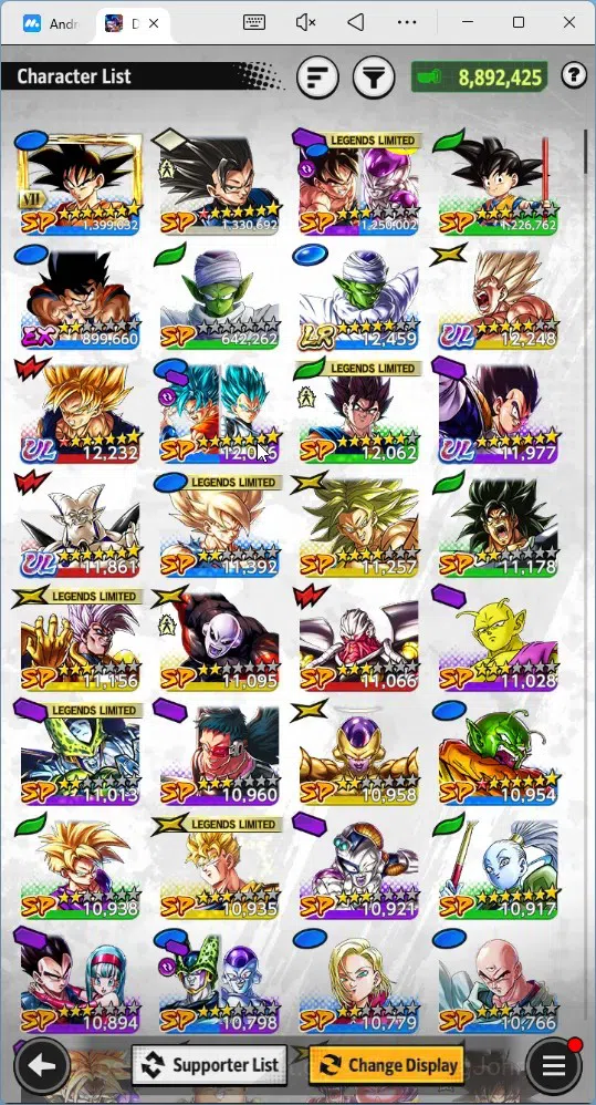 Dragon Ball Legends Accounts High-End Android | Lvl 139|8.8M Total Power|553 CC|1 LR|4 UL|LR FWK Piccolo|UL SS Goku,Omega 14