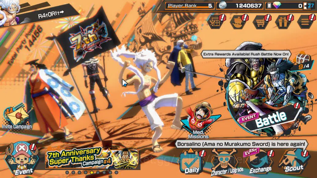 Global|3 EX|Film Z Zephyr,Onigashima Kid & Law,4Emperor Luffy |Rank 5|LogBandai|CheckSS(OPBR1932) One Piece Bounty Rush Accounts Starter Global|3 EX|Film Z Zephyr,Onigashima Kid & Law,4Emperor Luffy |Rank