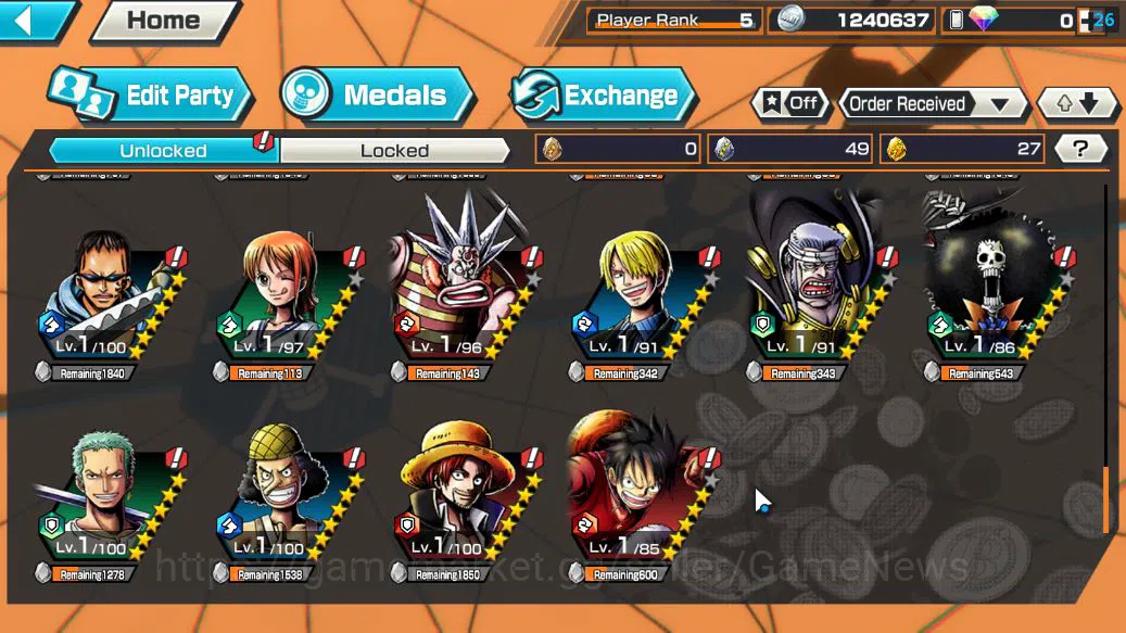 One Piece Bounty Rush Accounts Starter Global|3 EX|Film Z Zephyr,Onigashima Kid & Law,4Emperor Luffy |Rank 9