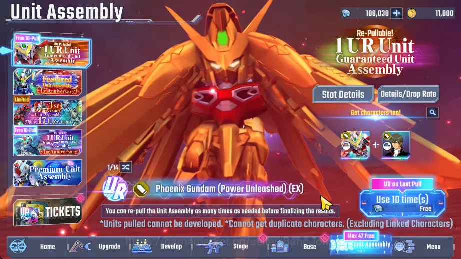 SD Gundam G Generation ETERNAL Accounts Global Rank 1 | FreshStory | 100+K Diamond, Selector Banner On, 6Gundam SSR+ 2Supp 6