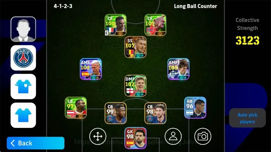 eFootball Accounts Others Mobile|PW 3123|Eden Hazard BigT,New Dani Olmo,Nico Paz ShowT,Luis Diaz ShowT|2026|Check SS EFB2344B 1
