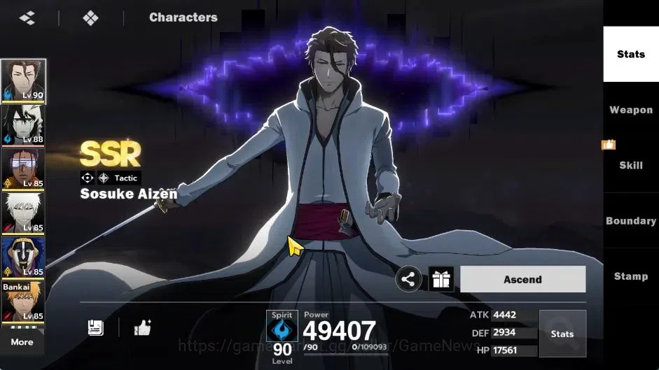 BLEACH: Soul Resonance Accounts NuverseSEA|LV 69|10 SSR [(AizenB2,TosenB2,Ichigo I image 3