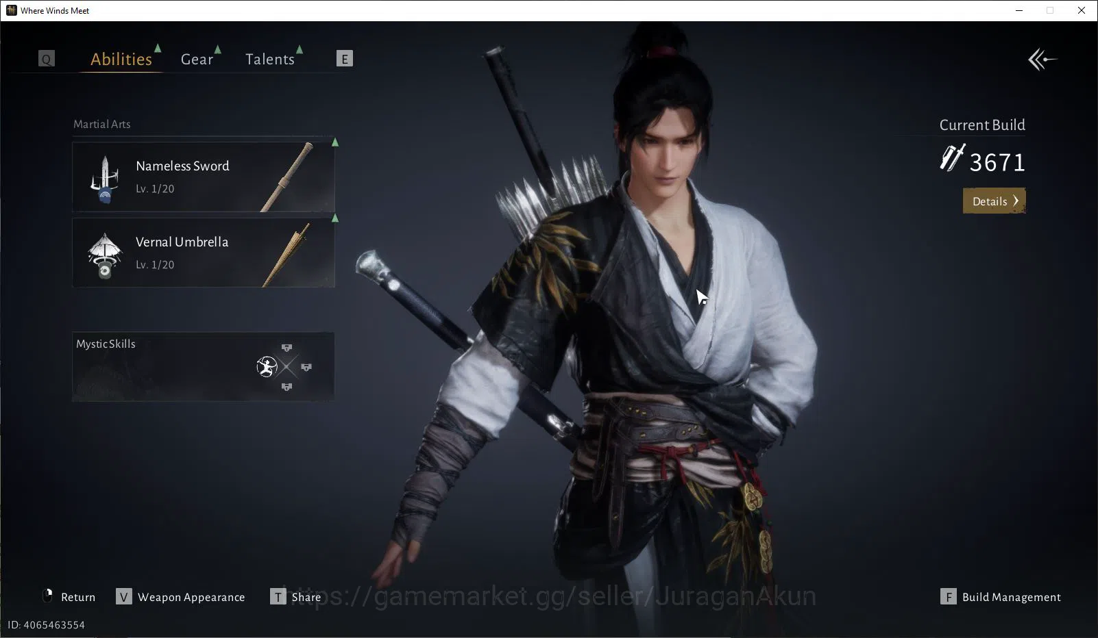 Where Winds Meet Accounts GLOBAL|Lv 5|Starter|GS 3,6k| Harmonic Core |Nemeless Sword & Vernal Umbrella|Fresh Story|MC 8