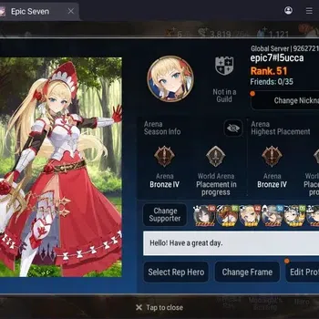 Epic Seven Accounts Starter Global Unverif|5ML(Bellona,Zio,C Pavel,NC Landy,DB Senya)|PoH+Bless ON|SS 1K+Stigma