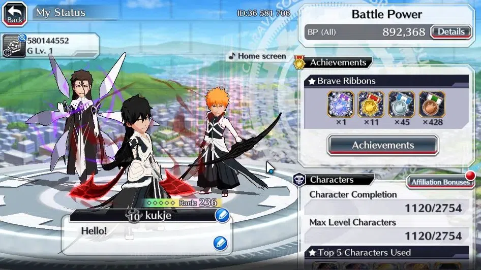 Bleach: Brave Souls Accounts [GLOBAL]50K Orb|2 Renewd Ichigo,TYBW25 Yachiru,Nem image 2