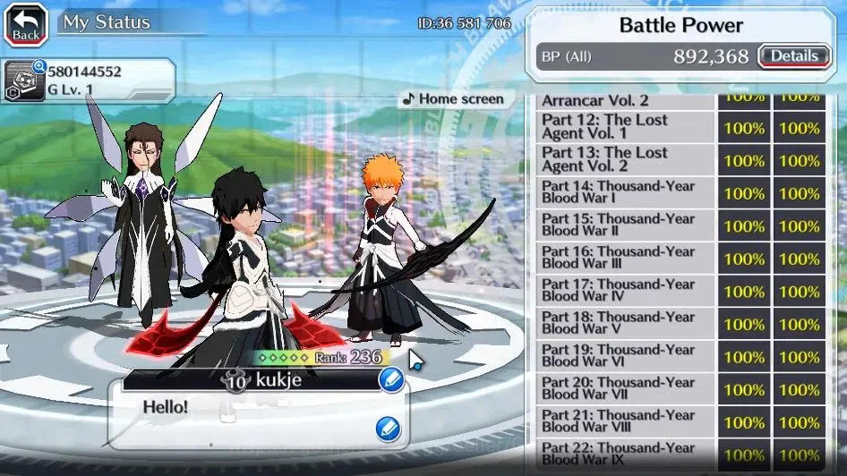 Bleach: Brave Souls Accounts [GLOBAL]50K Orb|2 Renewd Ichigo,TYBW25 Yachiru,Nem image 5