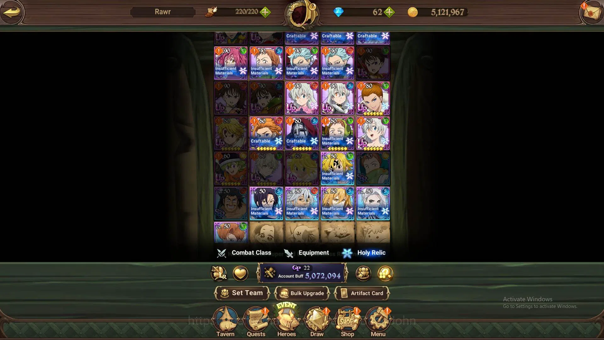The Seven Deadly Sins: Grand Cross Accounts Others ASIA|5M CC|4LR Roxy4/6,Merlin,Diane,Elizabeth|Full collab FF 13