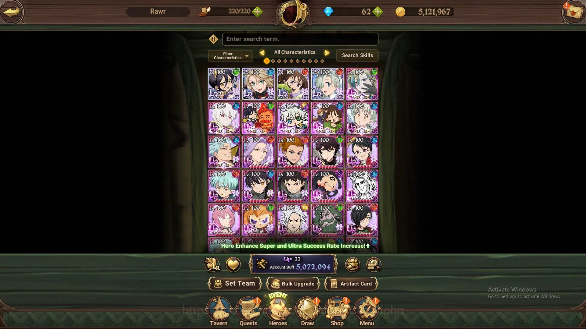 The Seven Deadly Sins: Grand Cross Accounts Others ASIA|5M CC|4LR Roxy4/6,Merlin,Diane,Elizabeth|Full collab FF 9