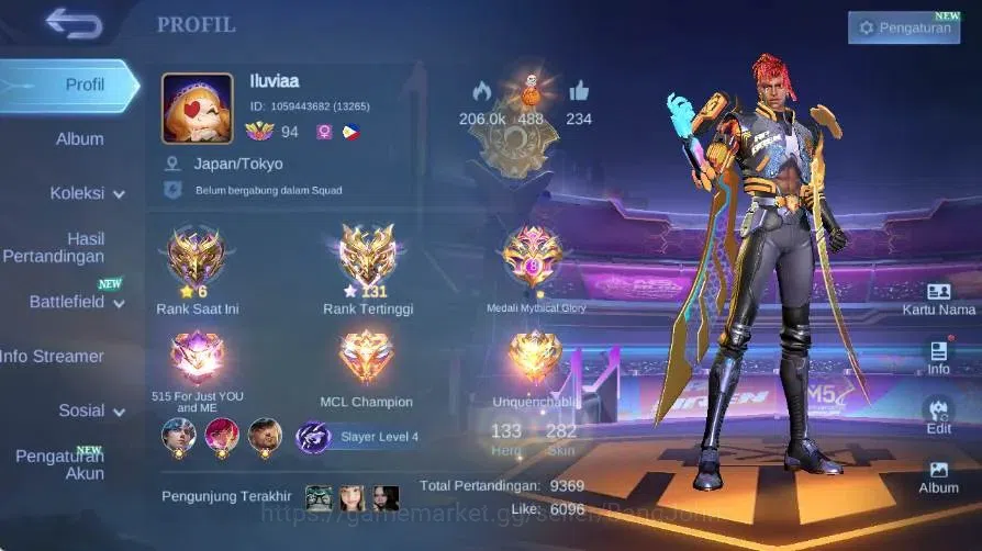 Mobile Legends: Bang Bang Accounts Collector Global|Hero 133|Skin 282|Renowned|KOF Karina,PRIME Beatrix,Collector Natali+Yu 1