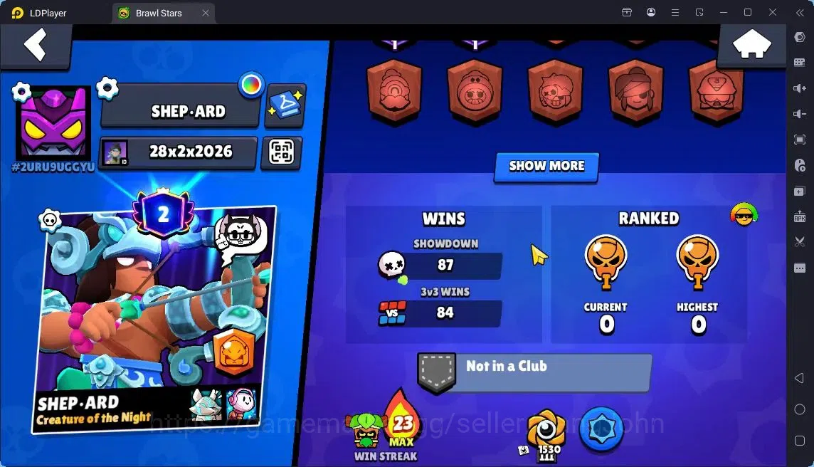 Brawl Stars Accounts Global |Trophy 3347|32 Brawler|3 Max Hypercharge|12274 Bling+44 Gems|1Legendary[Jock 3
