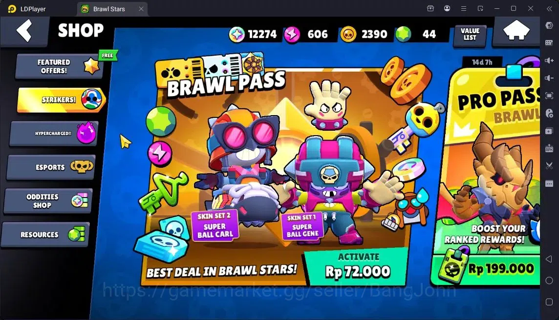 Brawl Stars Accounts Global |Trophy 3347|32 Brawler|3 Max Hypercharge|12274 Bling+44 Gems|1Legendary[Jock 4