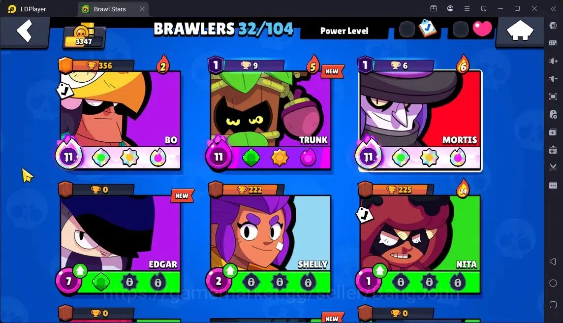 Brawl Stars Accounts Global |Trophy 3347|32 Brawler|3 Max Hypercharge|12274 Bling+44 Gems|1Legendary[Jock 6