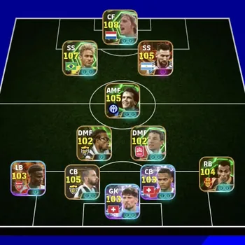 eFootball Accounts High-End Rare Kolektif 3231+ Messi terkuat x neymar jr x Cruyff x cafu x Matheus x Forlan x 5 manager