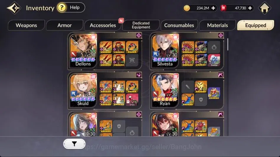 Seven Knights Re:Birth Accounts Global |5 EX7 (Fai,Juri,Roise,Gelidus,Melia)|31 TC image 8
