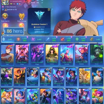 Mobile Legends: Bang Bang Accounts Others HERO 86 SKIN 121 | EMBLEM GOOD| VALE GARA| EPIC ROGER| EPIC LUNOX | EPIC CARMILA