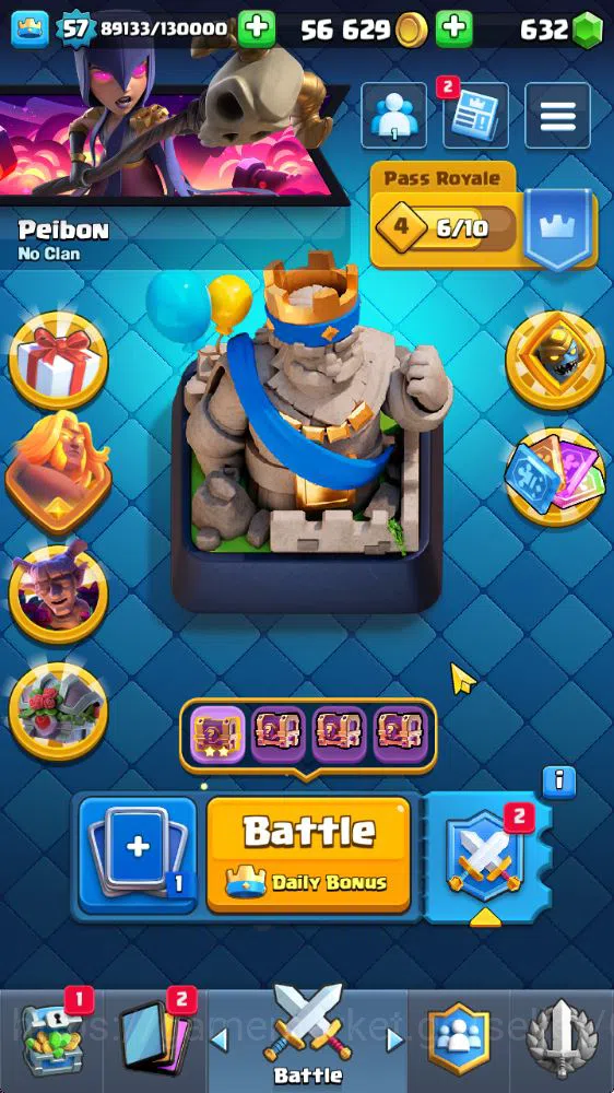 Lvl 57|Trophy 10001|KTL 11|Limited Skin|Card 121|15 EVO,8 Champ,21 Legend,33 Epic,30 Rare,29 Common|622 Gems|Take Email(CR767) Clash Royale Midgame Lvl 57|Trophy 10001|KTL 11|Limited Skin|Card 121|1 image 1