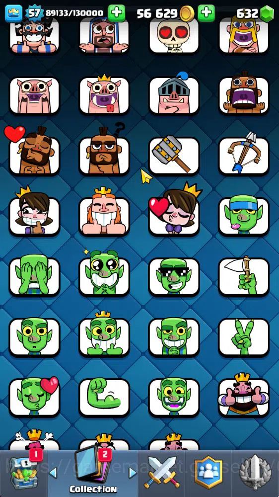 Clash Royale Accounts Midgame Lvl 57|Trophy 10001|KTL 11|Limited Skin|Card 121|15 EVO,8 Champ,21 Legend,33 Epic,30 Rare,29 10