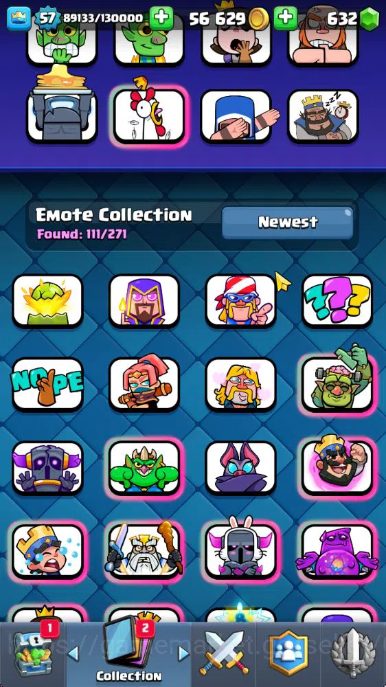 Clash Royale Accounts Midgame Lvl 57|Trophy 10001|KTL 11|Limited Skin|Card 121|15 EVO,8 Champ,21 Legend,33 Epic,30 Rare,29 7