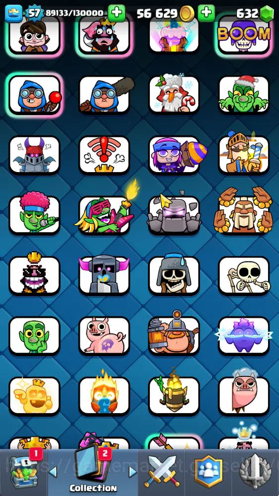 Clash Royale Accounts Midgame Lvl 57|Trophy 10001|KTL 11|Limited Skin|Card 121|15 EVO,8 Champ,21 Legend,33 Epic,30 Rare,29 8