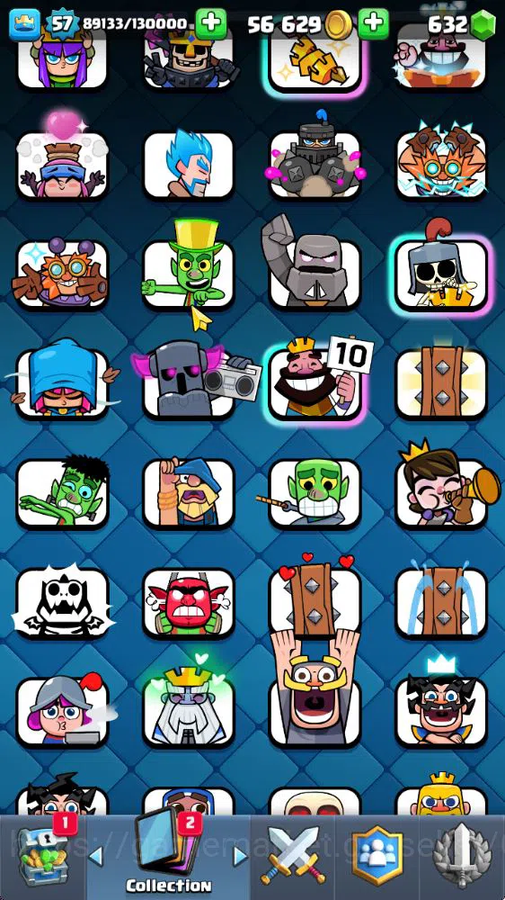 Clash Royale Accounts Midgame Lvl 57|Trophy 10001|KTL 11|Limited Skin|Card 121|15 EVO,8 Champ,21 Legend,33 Epic,30 Rare,29 9