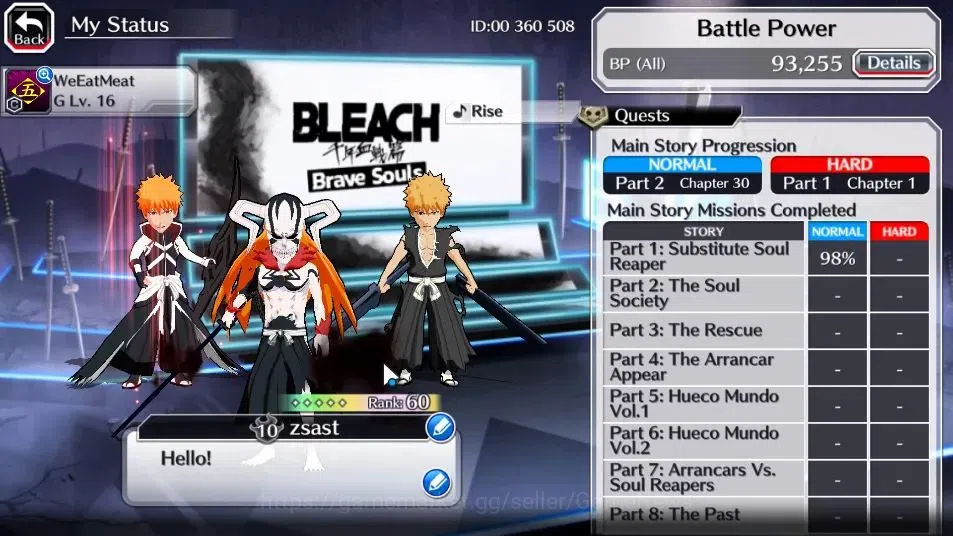 Bleach: Brave Souls Accounts [GLOBAL]20K Orbs+Fresh All Story|Ichigo Crescent,I image 4