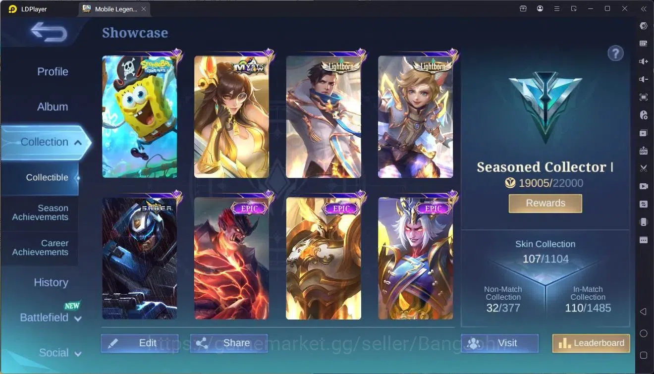 Mobile Legends: Bang Bang Accounts Global|Hero 82|Skin 107|Seasoned|Spongebob Cyclops image 17