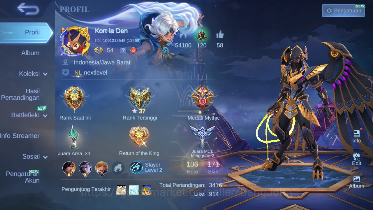 Mobile Legends: Bang Bang Accounts GLOBAL Hero 106 Skin 171 | Luckybox Kaja | CC Nata image 16