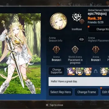 Epic Seven Accounts Mid-Tier Global Unverif | 7 ML (BW Iseria,NM Luna,BM Haste,Etc)|PoH+Bless ON|SS 2.4K|Stigma 4.6K |Log