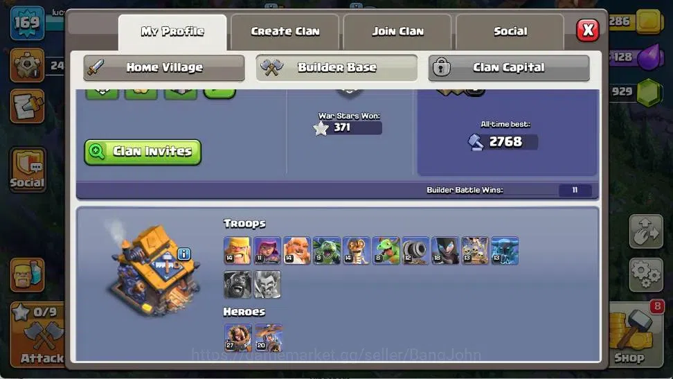 Clash of Clans Accounts Global |TH 17-BH 10|LVL 169|BK 58,AQ 69,MP 46,GW 4 image 20
