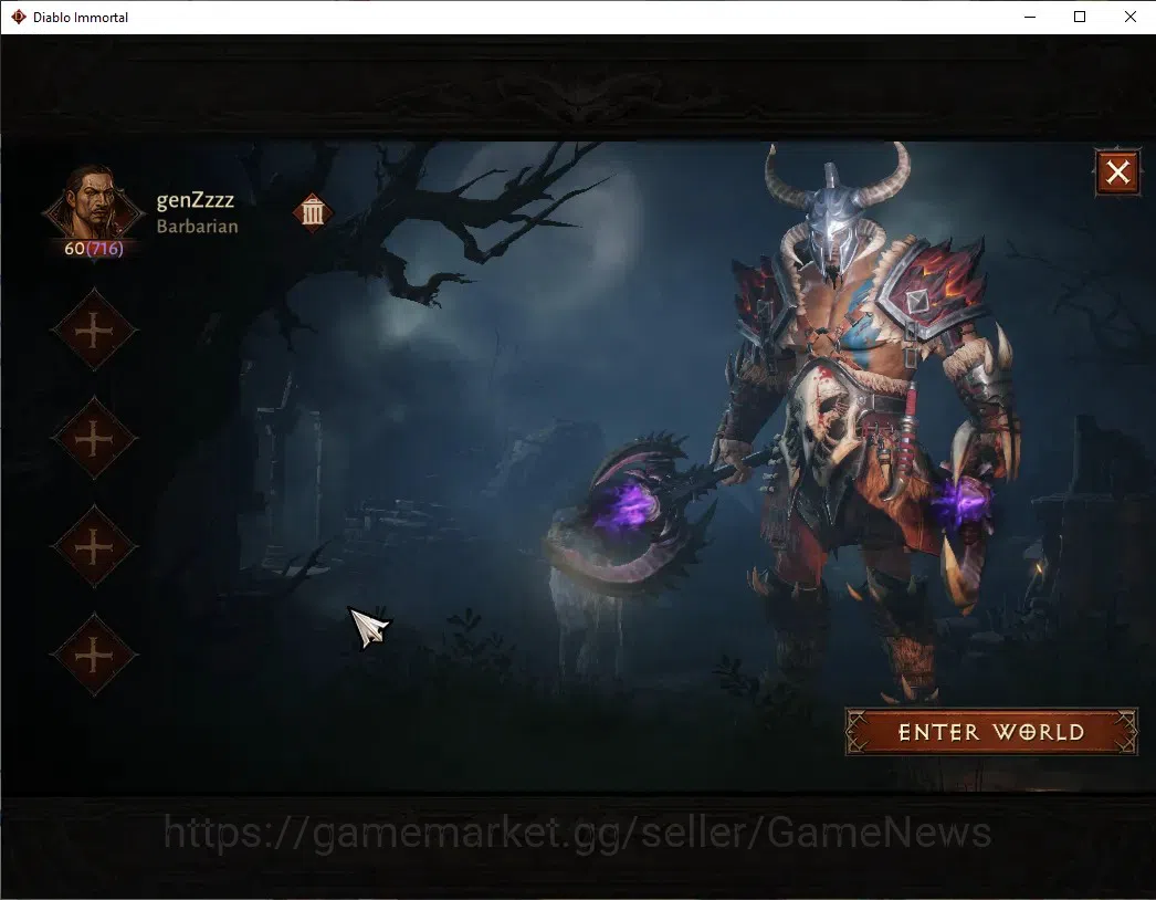 Diablo Immortal Accounts SEA - Anu|CS ON|Lv60(716)|Barbarian|41k CR|Reso 39 image 1