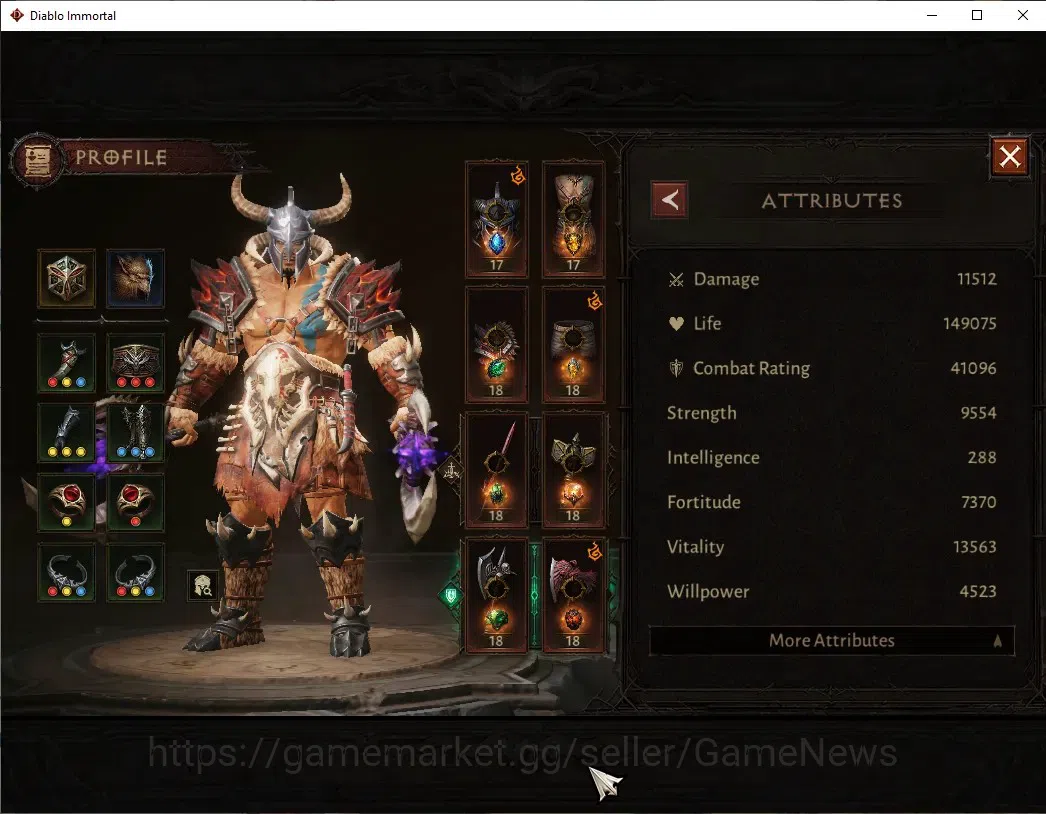 Diablo Immortal Accounts SEA - Anu|CS ON|Lv60(716)|Barbarian|41k CR|Reso 39 image 3
