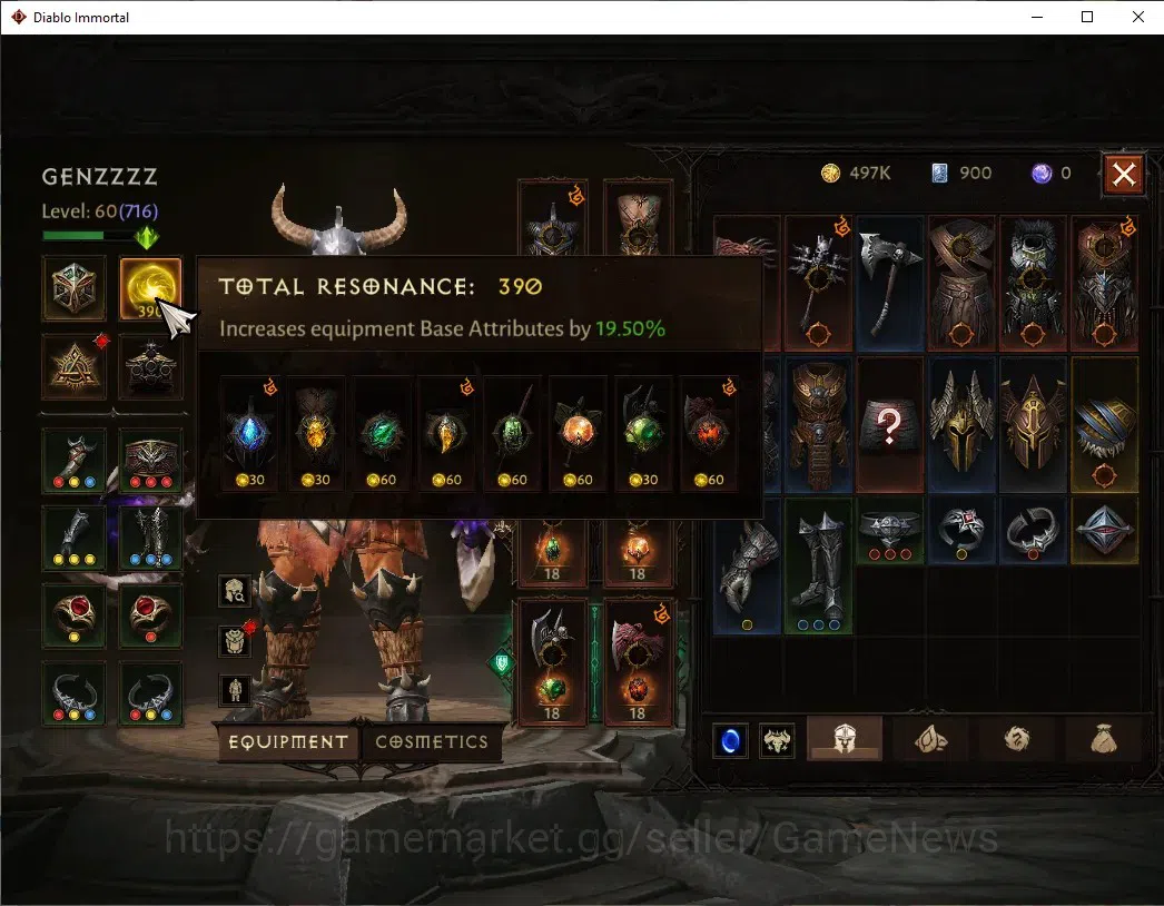Diablo Immortal Accounts SEA - Anu|CS ON|Lv60(716)|Barbarian|41k CR|Reso 39 image 4