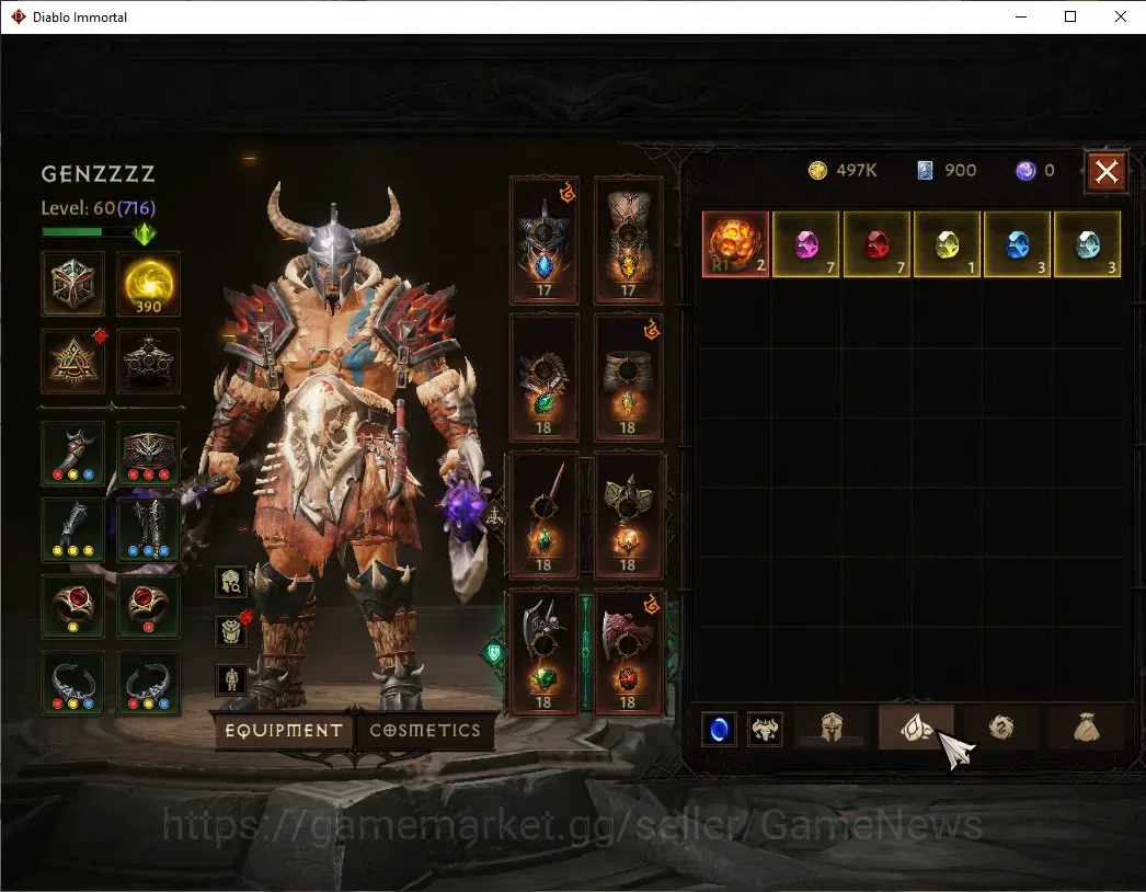 Diablo Immortal Accounts SEA - Anu|CS ON|Lv60(716)|Barbarian|41k CR|Reso 39 image 6