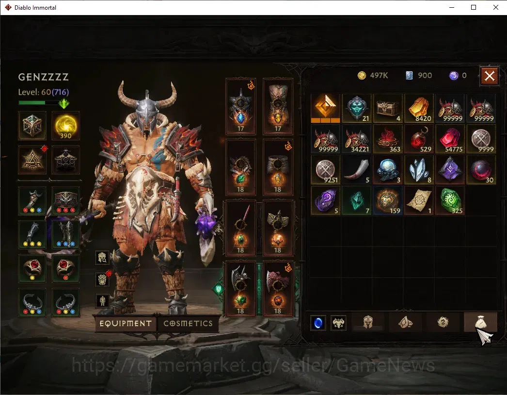 Diablo Immortal Accounts SEA - Anu|CS ON|Lv60(716)|Barbarian|41k CR|Reso 39 image 7