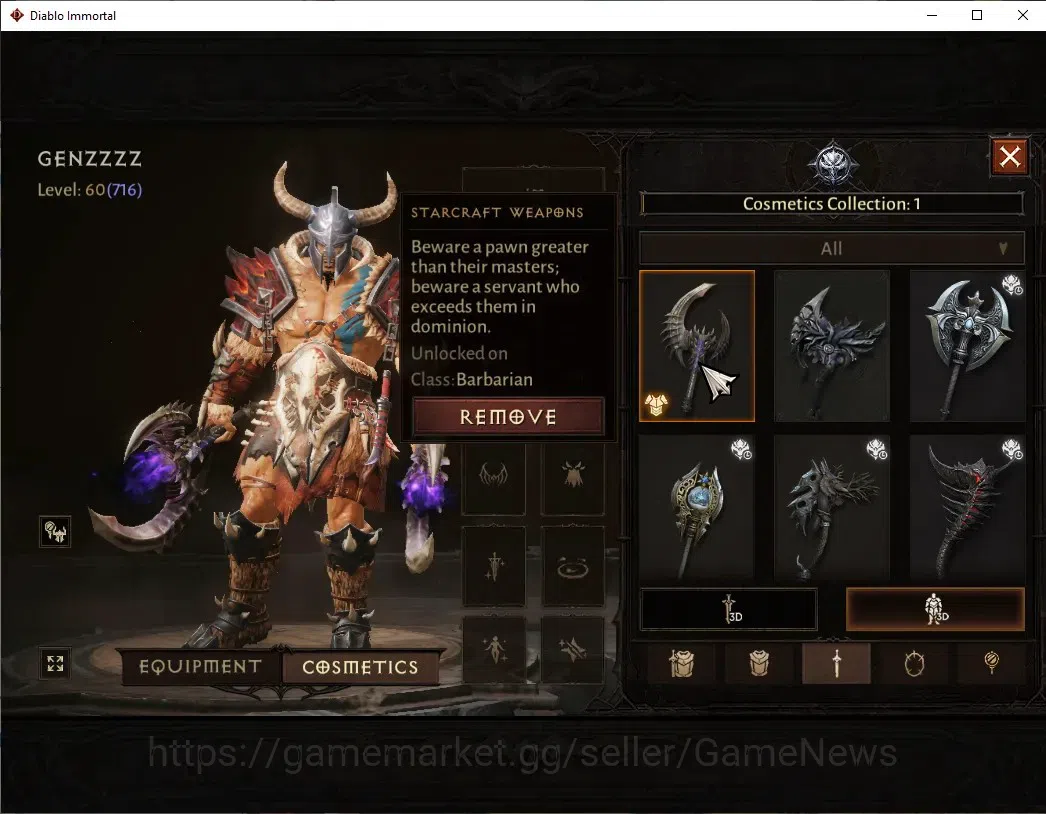 Diablo Immortal Accounts SEA - Anu|CS ON|Lv60(716)|Barbarian|41k CR|Reso 39 image 8