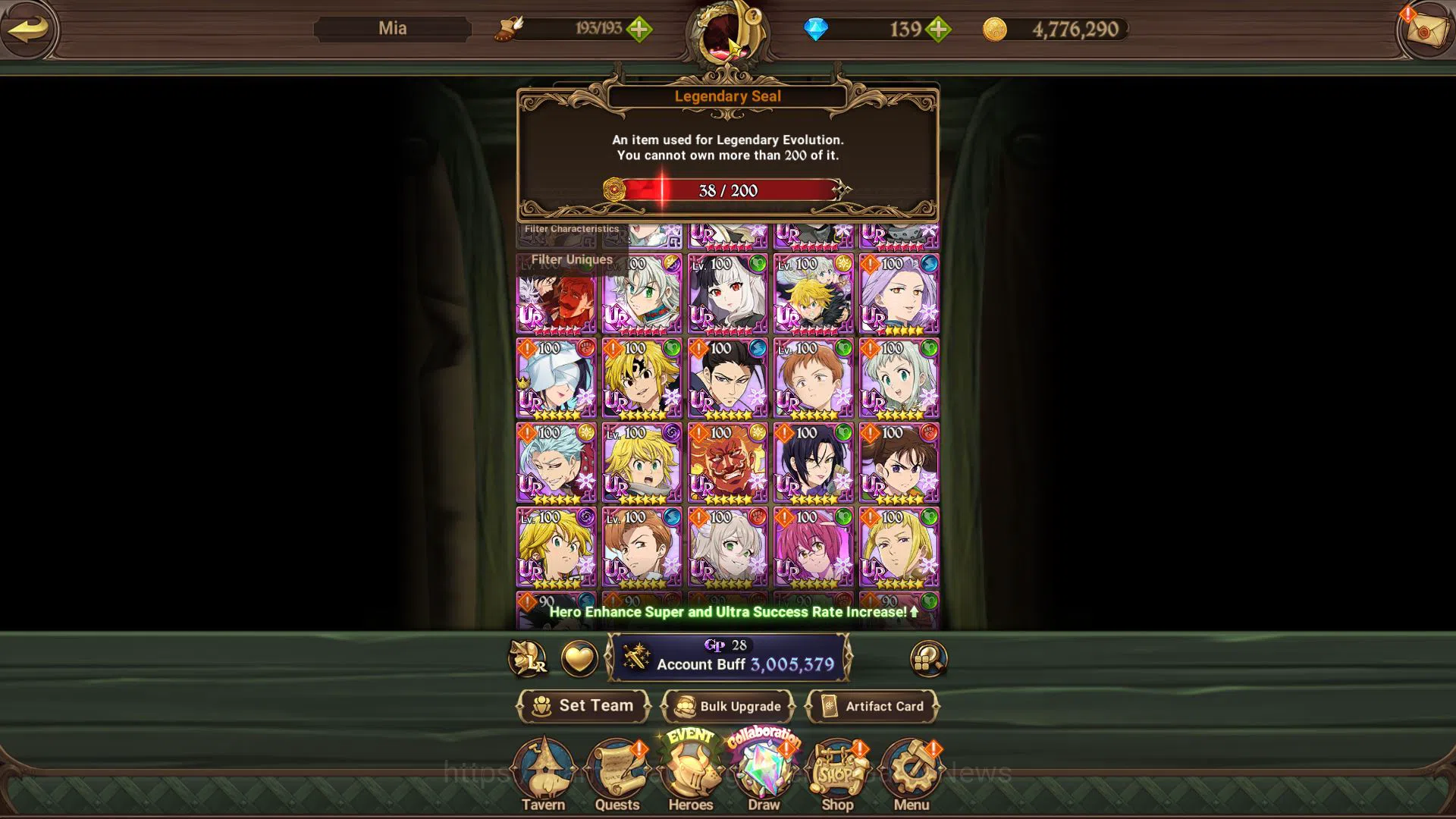 The Seven Deadly Sins: Grand Cross Accounts Global|3 M CC|2 LR+11 UR+Collab Fire Force|Belialu image 17