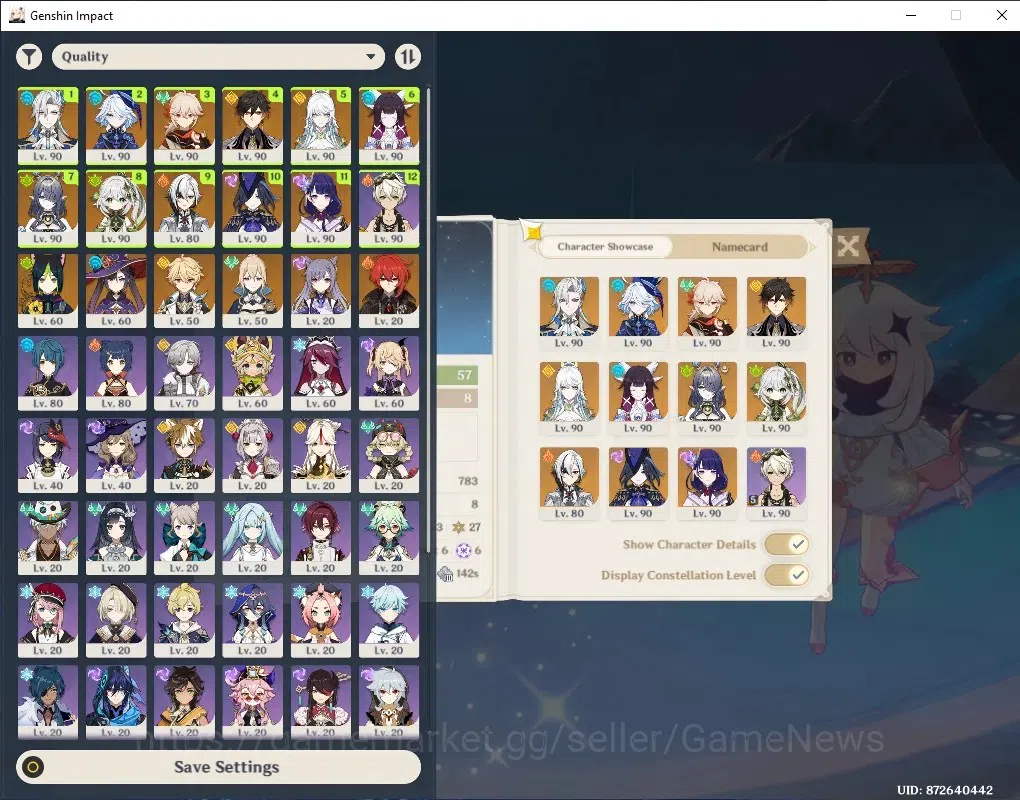Genshin Impact Accounts Others ASIA|AR 57|Neuvillette+Sign,Zibai Pream Team|11 Limit 1